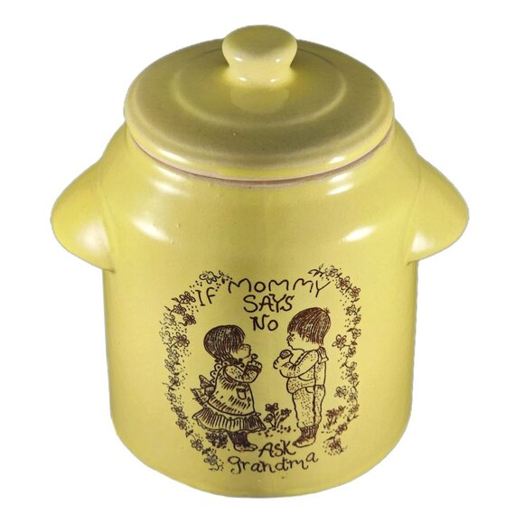 Vintage Cookie Jar Ask Grandma Kitschy 70s Retro Storage Container Kitchen Decor - Picture 2 of 9